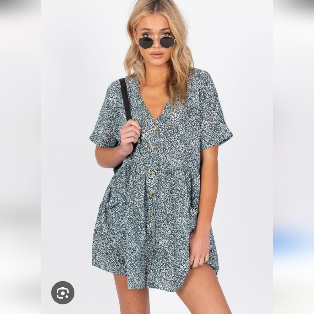 NWOT Princess Polly Floral Button-Down Dress Boho Babydoll,oversized 6
